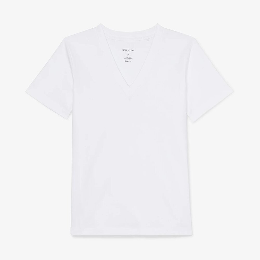 New MM Lafleur Lee White Pima T-Shirt - XS